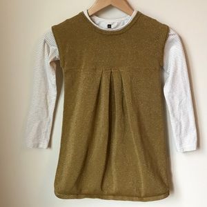 Tea Collection Gold Sparkle Jumper + Shirt Set